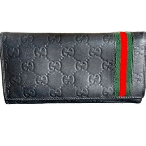 ⭐GUCCI Leather Web Supreme Leather GG Monogram Wallet